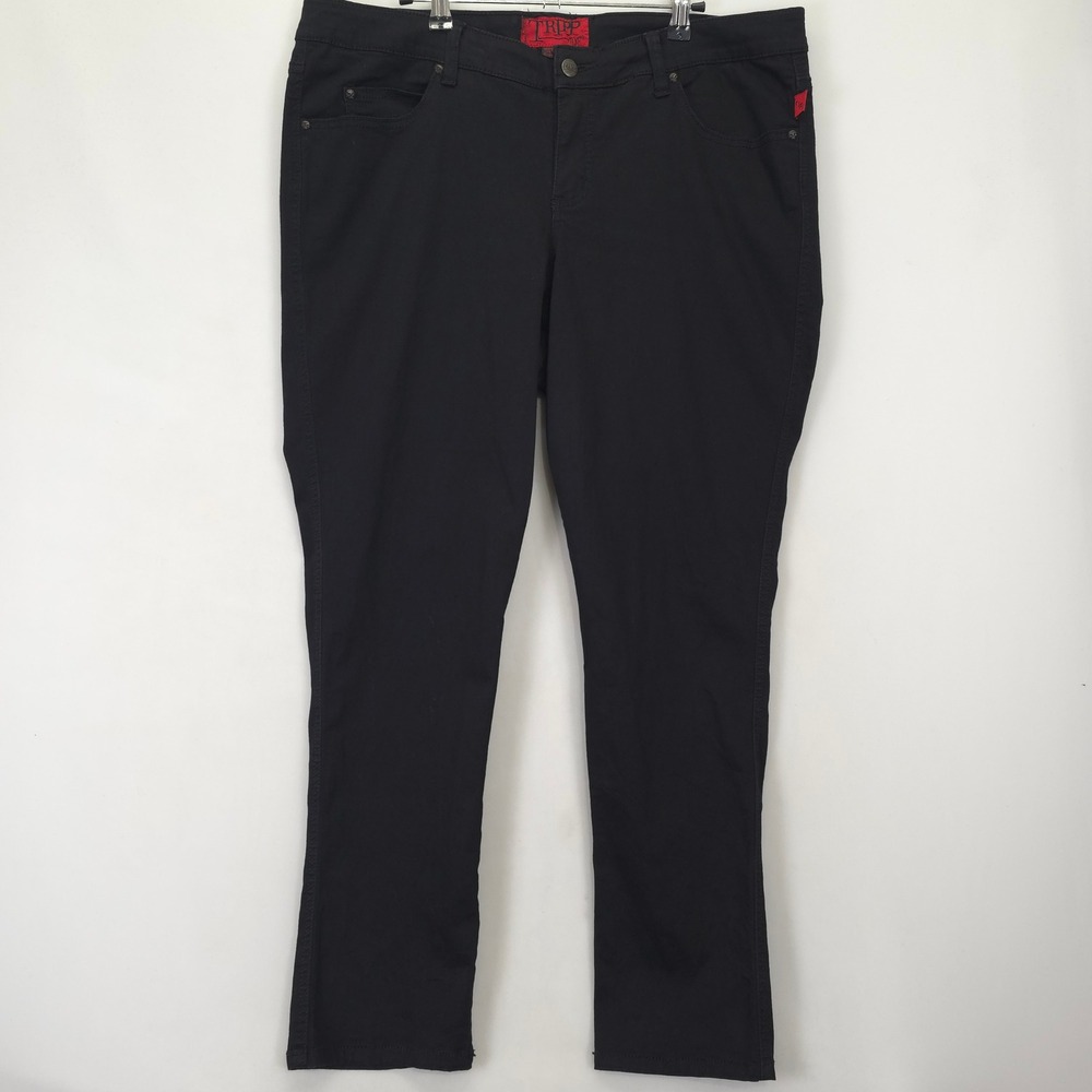 TRIPP NYC Black Stretch Pants Women 18S Slim Straight Goth Punk‎ Alt Edgy Skull
